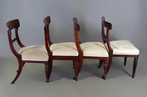 4 Schaufelstühle Stuhl Mahagoni Klassizismus Ende 18. Jh. 