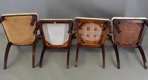 4 Schaufelstühle Stuhl Mahagoni Klassizismus Ende 18. Jh. 