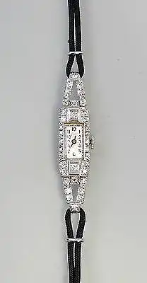 Damen-Armbanduhr Art déco Platin Diamanten um 1920 7820020