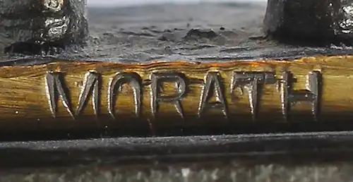 Kleine Bronze-Plastik signiert Morath Rauchender Bengel Knabe um 1900  7838026