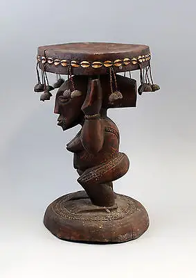 Karyatiden-Hocker Afrika Luba Kongo 20. Jh. Holz geschnitzt 7839003 1