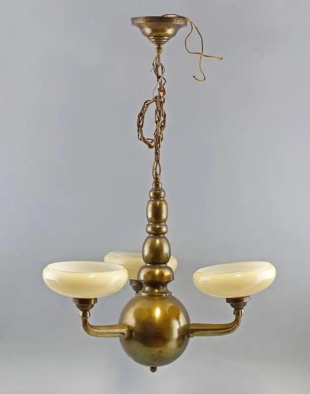 3-Armige Deckenlampe um 1920/40 Bronze 7868011 0