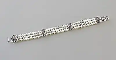 Perlen Markasit Armband 925er Silber 9927428