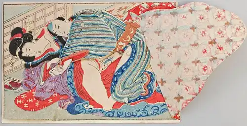 Farb-Holzschnitt Bewegliches (!) Shunga Japan Ende 19. Jh. selten Erotik 7850009