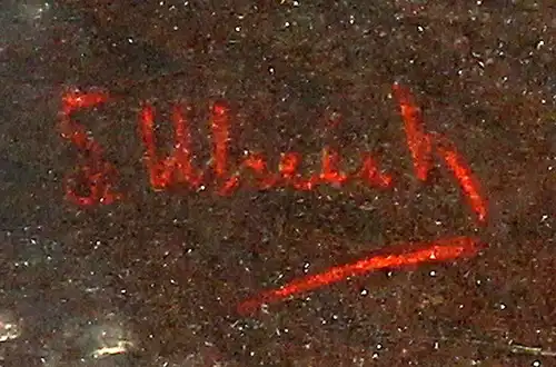 Farbiger Kunstdruck sign. S. Ulrich Franz Schubert mit Dame am Klavier  7763034