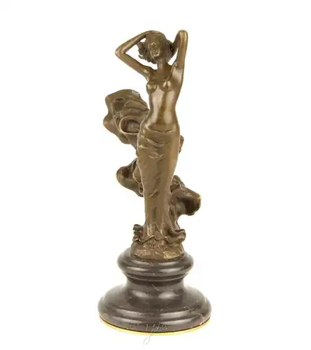 Bronze Skulptur junge Frau mit wehendem Kleid neu 9973335-dssp