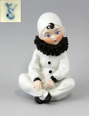 Porzellanfigur Skulptur Pierrot schwarze Spitze Gräfenthal Thüringen NEU 9943096 0