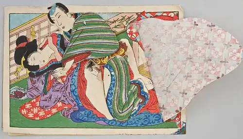 Farb-Holzschnitt Beweglich Shunga Japan Ende 19. Jh. selten Erotik 99850006