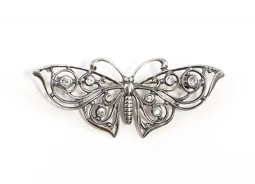 925er Silber Brosche Schmetterling mit Swarovski-Steinen 9901529