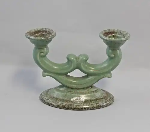 Paar 2-flammige Keramik Leuchter Jasba Laufglasur Kerzenhalter 99845123