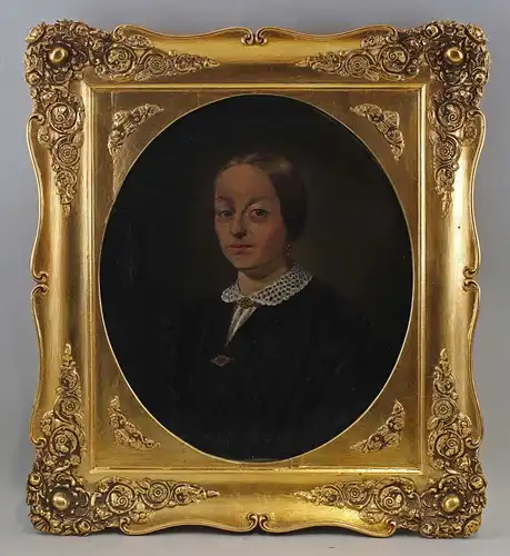 Öl-Gemälde Porträt einer Dame Biedermeier Mitte 19. Jh. Stuckrahmen 99860003