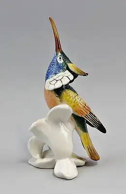 Porzellanfigur Kolibri auf Blume Ens Thüringen H17,5cm 9941175