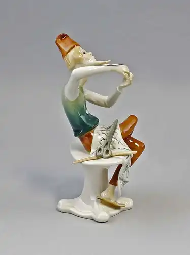 Porzellan Figur Wilhelm Busch Schneider Böck Ens H18cm #