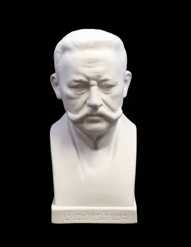 Ens Bisquit Porzellan Figur Büste Hindenburg H18,5cm #