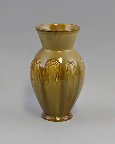 Keramik Vase Jugendstil um 1900 Bürgel C.A. Schack Wellenbandrelief 99845112