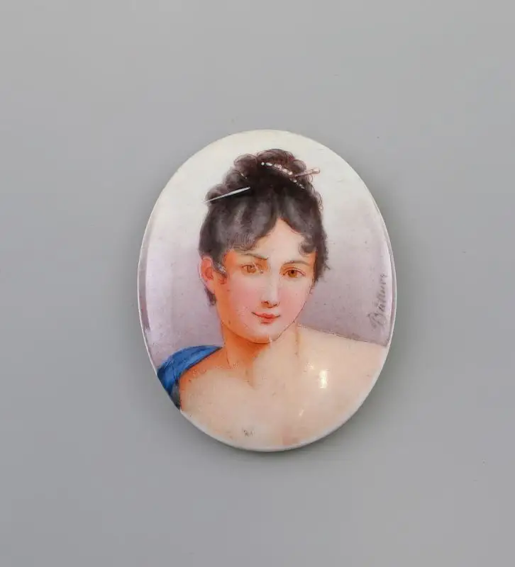 99840002 Porzellan-Plakette mit Portrait Madame Recamier v. Francois Gérard 0