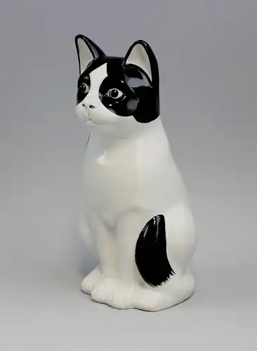 Porzellan Figur Spardose Katze schwarz Kämmer H22cm 9944219