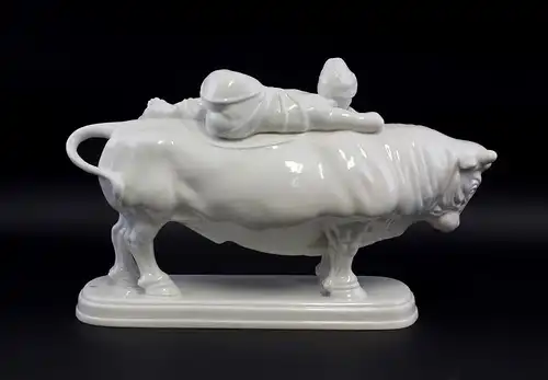 Porzellan Figur Europa auf dem Stier Kämmer Weiß 44x28cm 