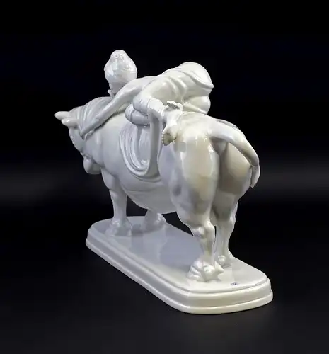 Porzellan Figur Europa auf dem Stier Kämmer Weiß 44x28cm 