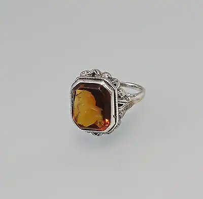 Silberner Intaglio-Ring mit orange- rotem Stein Gr. 51/52 99825410
