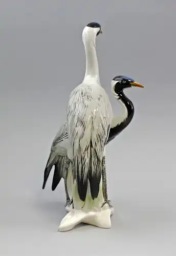 Vogel Porzellan Figur Jungfern-Kranich-Gruppe Ens 17x10x27,5cm 