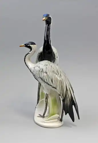 Vogel Porzellan Figur Jungfern-Kranich-Gruppe Ens 17x10x27,5cm 