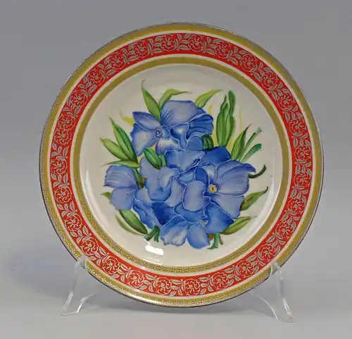 8140076 Porzellan Bild-Teller Blumen handbemalt Hutschenreuther 1946-48