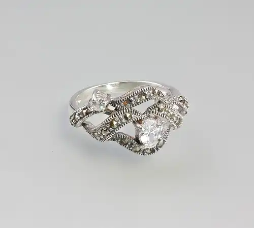 925er Silber Ring weiß  Neu  Gr.59  9907178