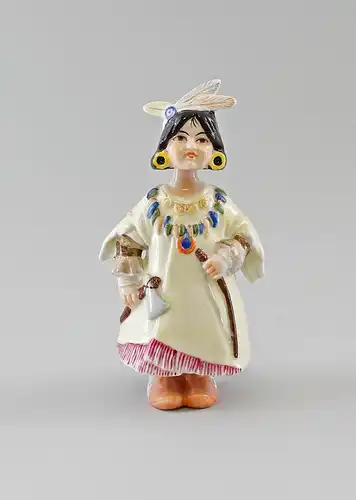 Porzellan Figur Ens Wackelfigur Indianer-Mädchen H15cm beweglich 9997087
