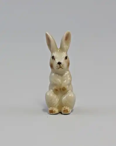 Porzellan Miniatur Figur Kaninchen Hase sitzend H4,5cm 9982345