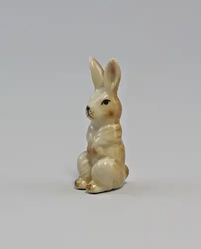 Porzellan Miniatur Figur Kaninchen Hase sitzend H4,5cm 9982345