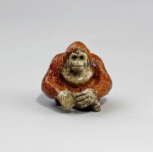 Miniatur Porzellan Figur Orang Utan 4,5x4cm 9982082