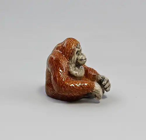 Miniatur Porzellan Figur Orang Utan 4,5x4cm 9982082