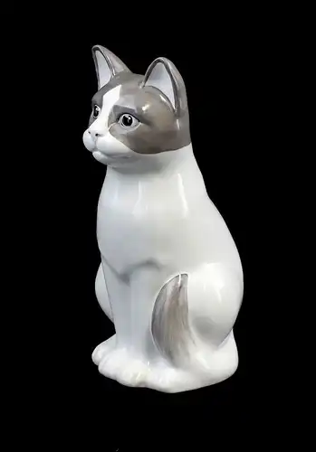 Porzellan Figur Spardose Katze grau Kämmer H22cm 9944220