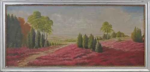 8060079 Öl-Gemälde sign. Kroneberger Jena 1929 Heidelandschaft