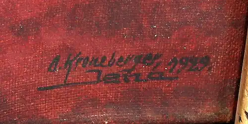8060079 Öl-Gemälde sign. Kroneberger Jena 1929 Heidelandschaft