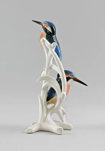 Porzellan Figur Eisvogel-Gruppe 2 Eisvögel  Ens H25cm #
