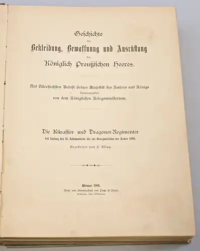 8090007 Geschichte der Bekleidung, Bewaffnung...des Preußischen Heeres 1906