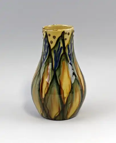 Keramik Vase Bürgel Thüringen alt Laufglasur 99845119