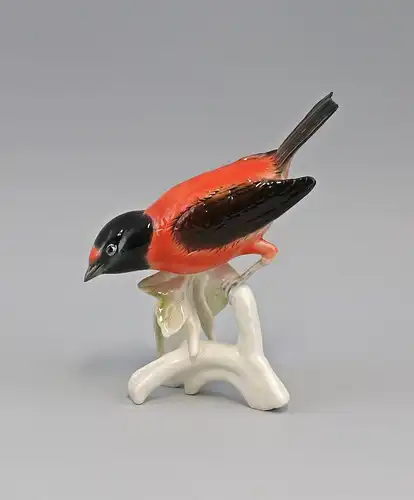 Porzellan Figur Vogel Tangara rot Ens H14cm 9941848