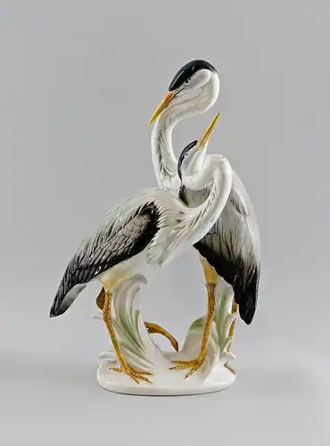 # Porzellan Figur Ens Reiher-Paar Vogel H33cm