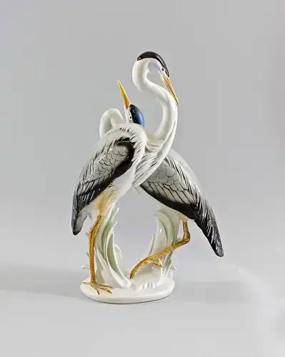 # Porzellan Figur Ens Reiher-Paar Vogel H33cm