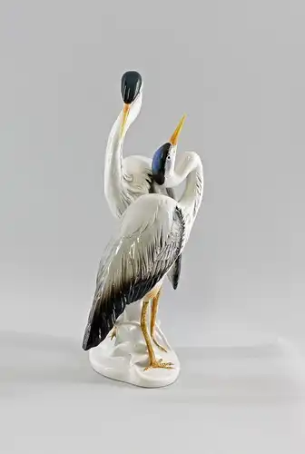 9997818# Porzellan Figur Ens Reiher-Paar Vogel H33cm