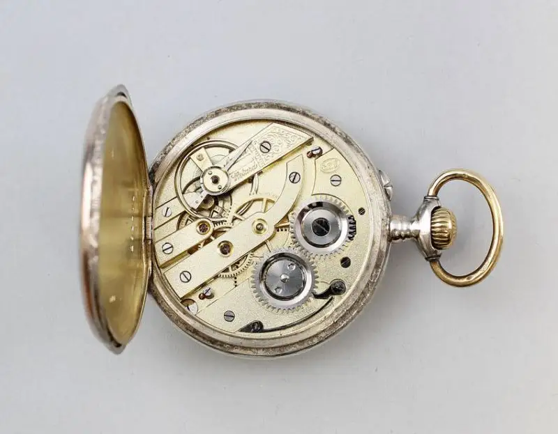 13880 Silberne Taschenuhr um 1900 800er Silber 3