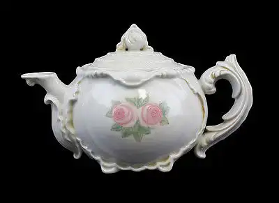 Teekanne mit Rosen Ens um 1920 ornamental verziert Unterglausbemalung  99840261