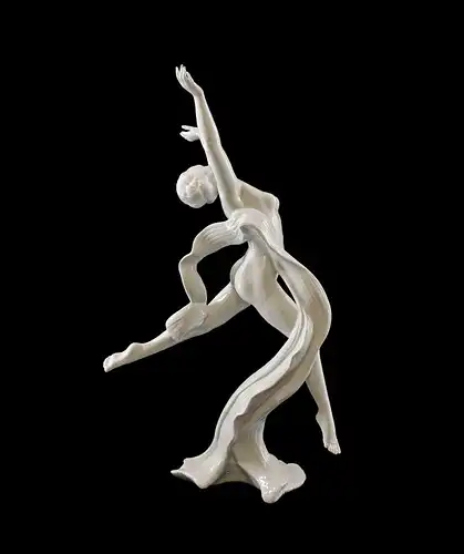# Ens Porzellan Figur Frau Tänzerin Akt weiß H39cm