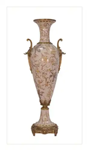 Messing Keramik Henkel Amphore Vase prunkvoll neu 99937832-dss