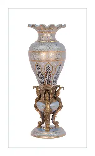 Messing Keramik Amphore Vase figürlich prunkvoll neu 99937838-dss