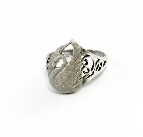 925er Silber Ring Schwan "frosted look" Gr. 56 9901208