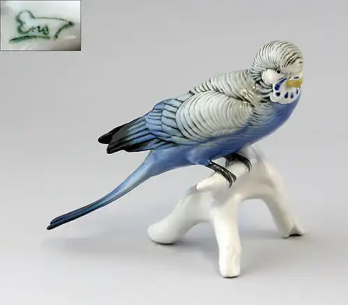 Porzellan Figur Ens Vogel-Figur Wellensittich blau 14x9x12cm 9941044